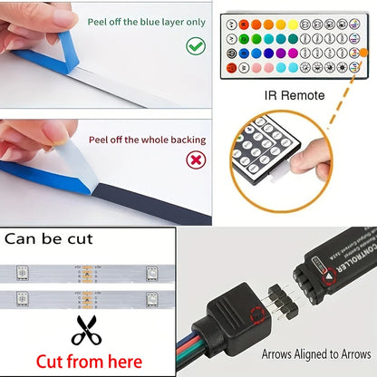 Tira LED 40M RGB con Control por APP y Mando | USB 5V | Luces Musicales con Sincronización al Ritmo | Decoración para Habitación y TV