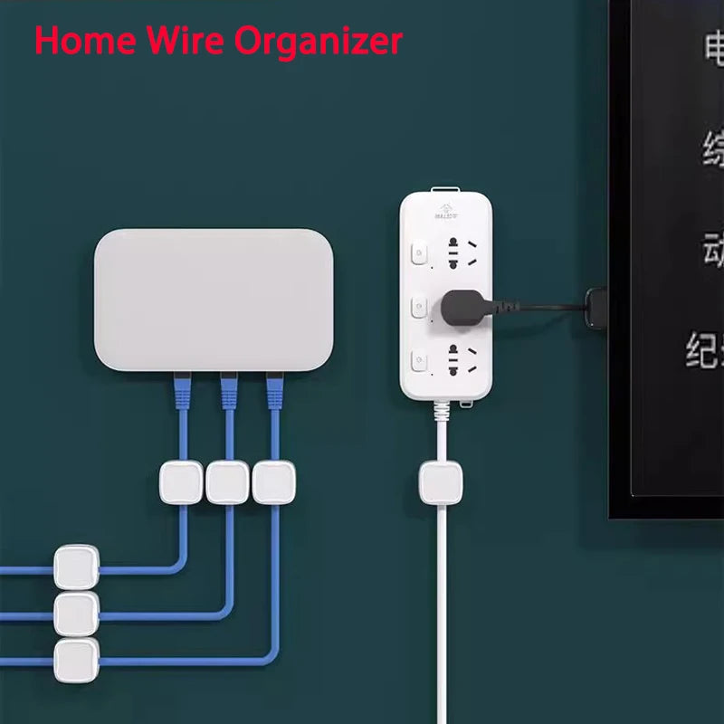Magnetic Cable Clip Adhesivo Organizador de Cables 7.5mm para Escritorio, Oficina y Hogar – 6 Piezas