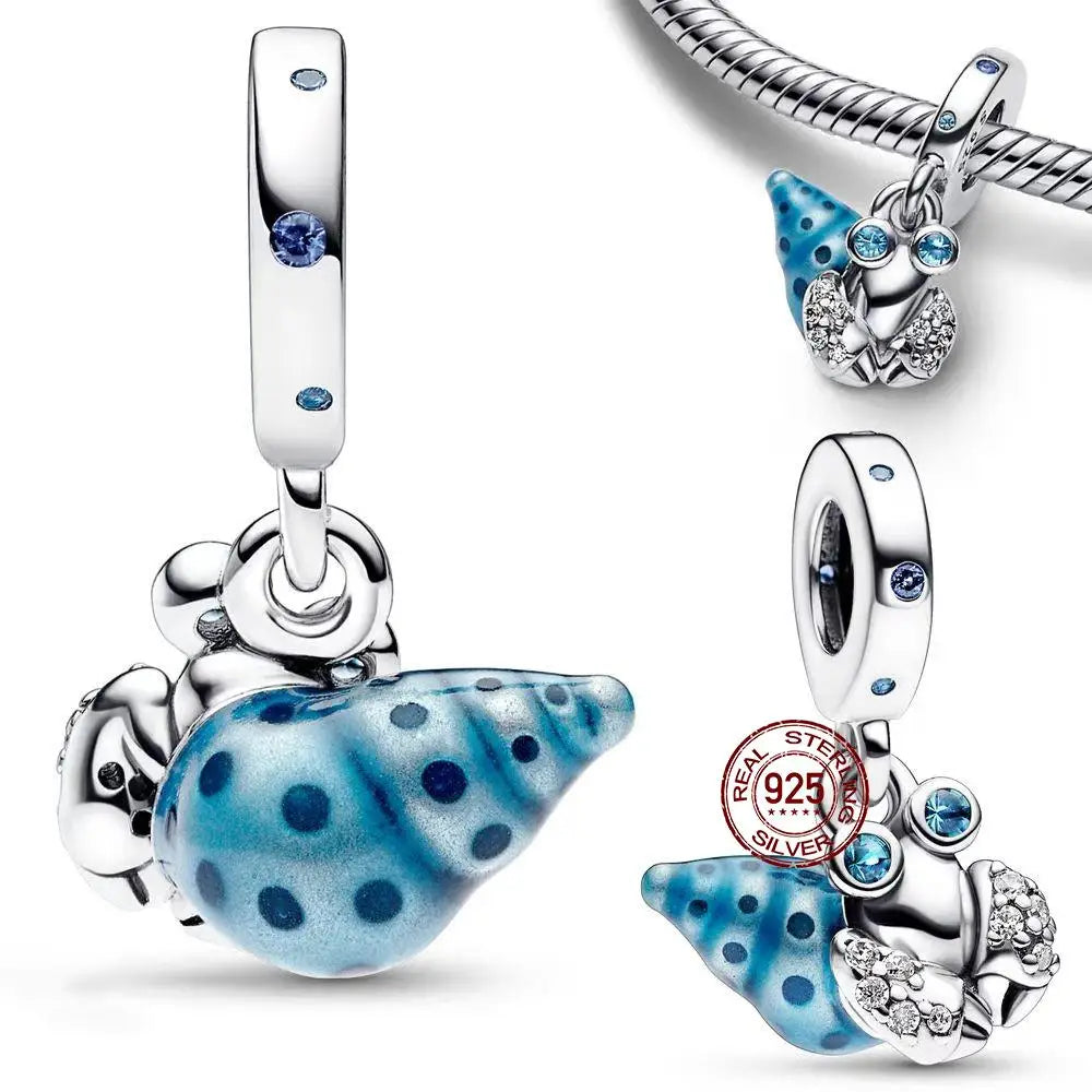 Charm camaleón y luciérnaga que brilla en la oscuridad – Plata 925 para pulsera tipo Pandora, joyería DIY única