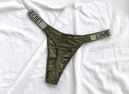 Tanga Mujer 2025 | Lencería Sexy con Rhinestones y Push-Up