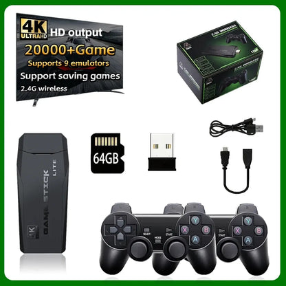 Consola retro portátil M8 64G – 10000+ juegos, controlador inalámbrico, HDMI y multijugador