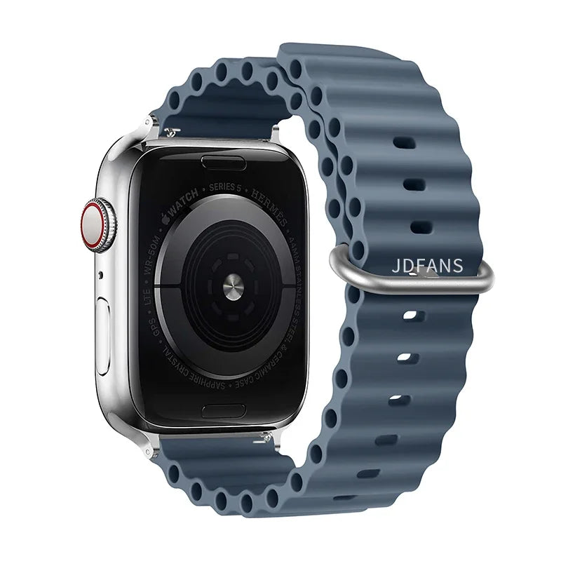 Correa Ocean Band Compatible con Apple Watch | Pulsera Deportiva Ajustable 49mm 45mm 44mm 41mm 40mm Series SE 3 6 7 8 9 10 Ultra