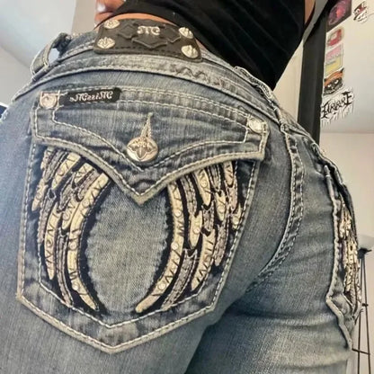 Jeans Oversize Y2K Phantom Unisex | Pantalones Baggy Estilo Hip Hop Streetwear con Parche Bordado Araña Gótico Retro