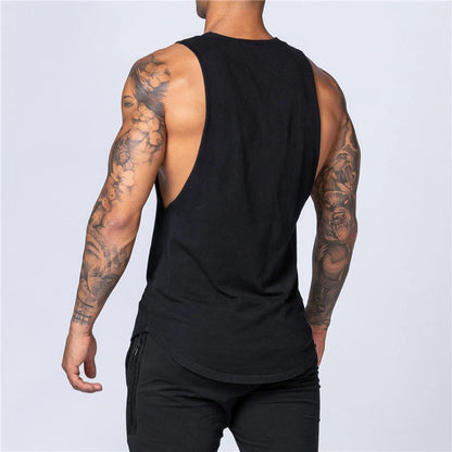 Tank Top de Algodón para Hombre – Fitness, Gym, Running y Bodybuilding, Sin Mangas, Transpirable, Cuello Redondo y Casual