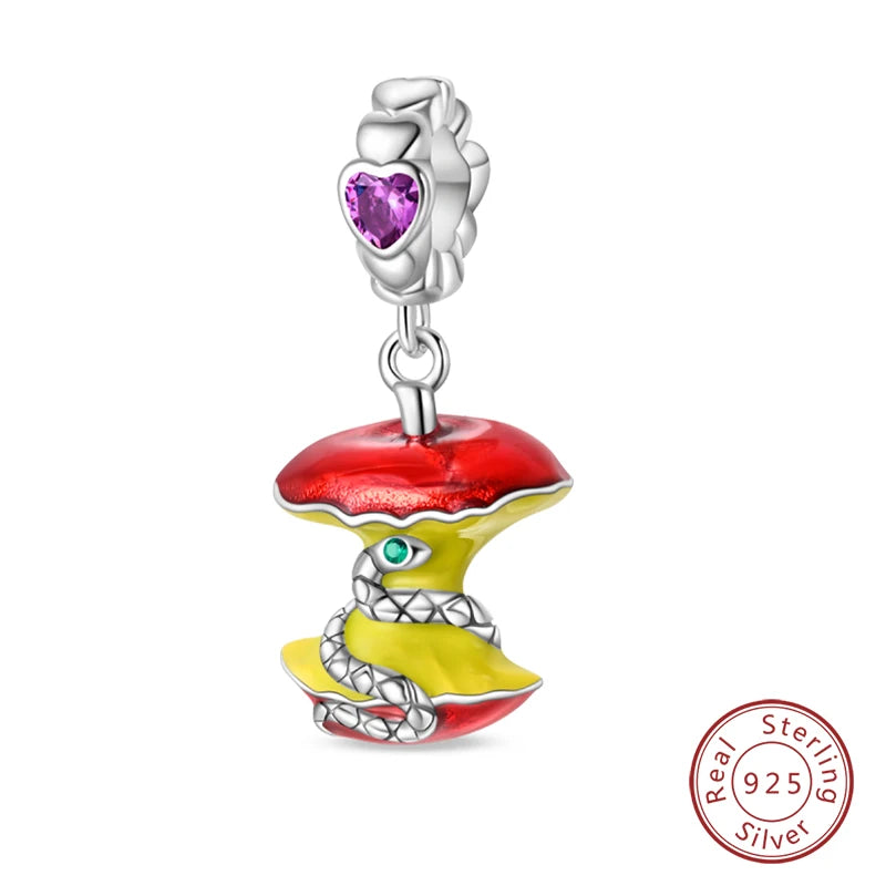 Charms de Plata 925 Frutas (Fresa, Cereza, Manzana y Aguacate) – Abalorios Coloridos para Pulseras Originales