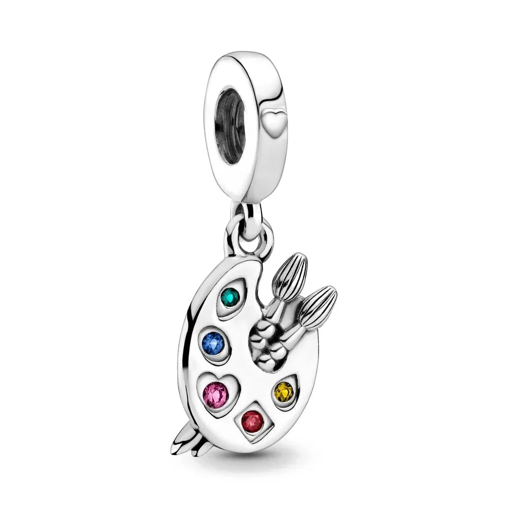 Charm colgante maestra plata 2023 – Abalorio en forma de cuaderno, lápiz y birrete para pulsera tipo Pandora mujer