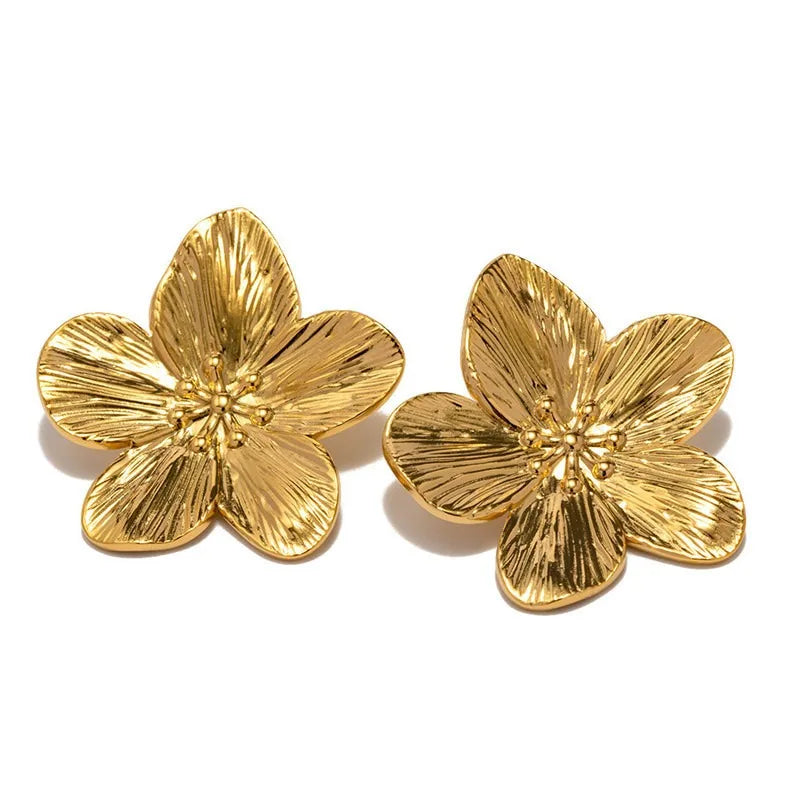 Aretes de Mariposa en Acero Inoxidable – Juego de 2 Pendientes Chapados en Oro 18K, Joyería Resistente al Agua
