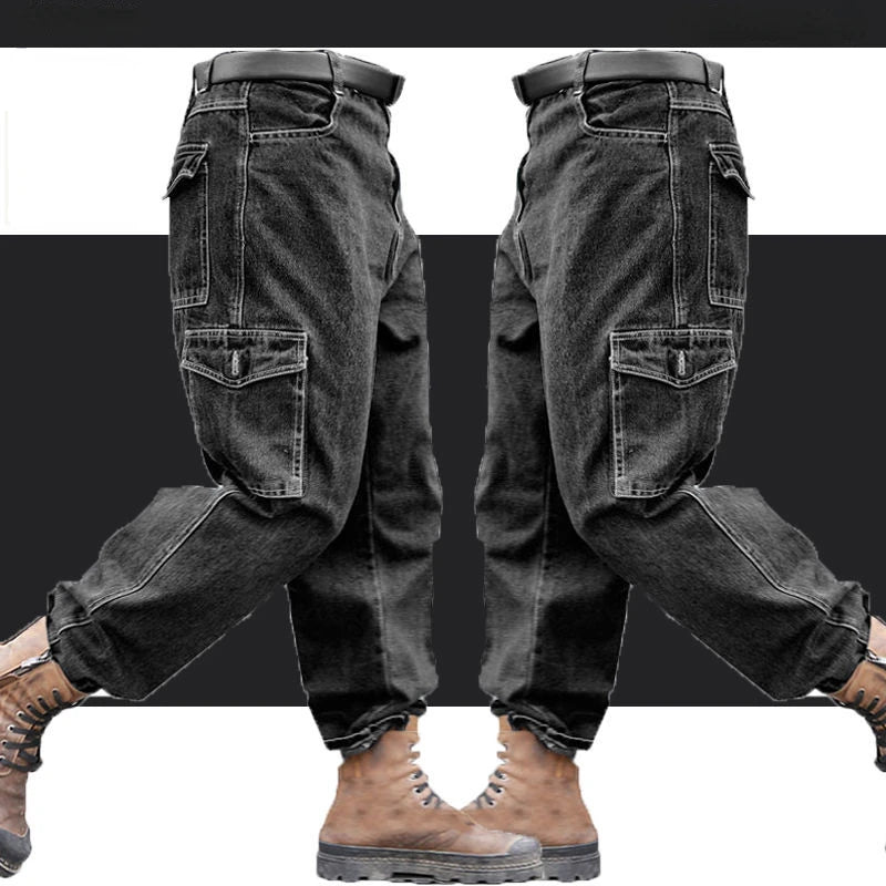 Pantalones Overol Hombre Trabajo | Workwear Denim Algodón Grueso Resistente con Bolsillos Múltiples