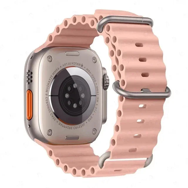 Correa Ocean Band Compatible con Apple Watch | Pulsera Deportiva Ajustable 49mm 45mm 44mm 41mm 40mm Series SE 3 6 7 8 9 10 Ultra