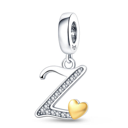 Charm letras alfabeto inglés de plata 925 – Colgante inicial A-Z para pulsera tipo Pandora, joyería DIY personalizada