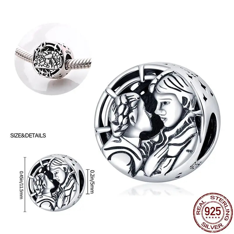 Charm Star Wars Mandalorian en Plata 925 – Abalorio Yoda y Casco Mandalorian para Pulsera Original Mujer