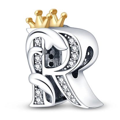 Charm letras alfabeto inglés de plata 925 – Colgante inicial A-Z para pulsera tipo Pandora, joyería DIY personalizada