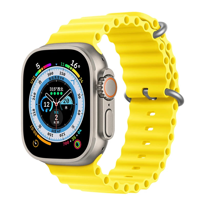 Correa Ocean de silicona para Apple Watch – Compatible Ultra 2, Series 10-5 (38mm-49mm)