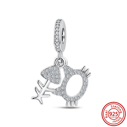 Charm Sorpresa Dopamina de Plata 925 | Dijes Cartoon Estilo Aleatorio para Pulseras DIY
