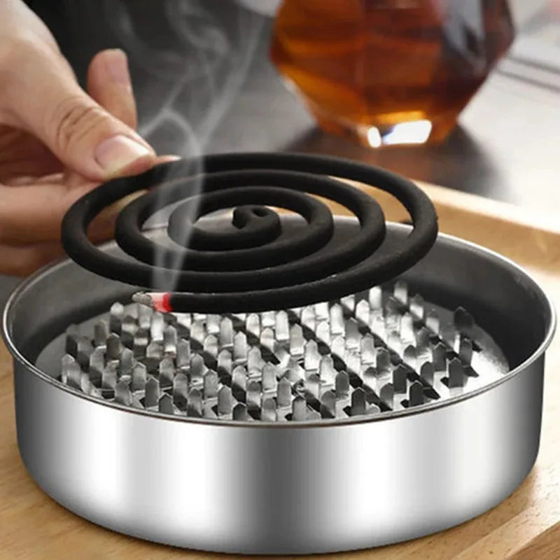 Porta Espiral Antimosquitos con Tapa – Caja y Bandeja de Hierro Multifuncional para Hogar, Camping, Sala y Cocina