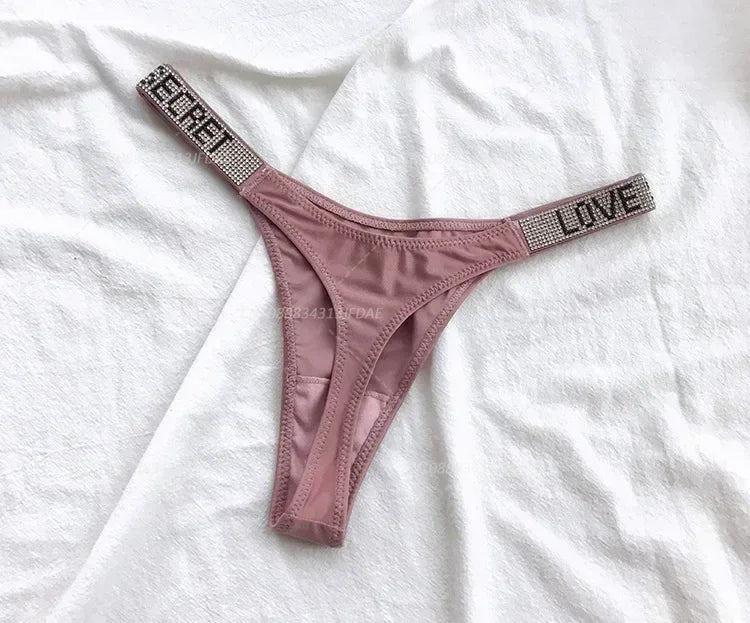 Tanga Mujer 2025 | Lencería Sexy con Rhinestones y Push-Up