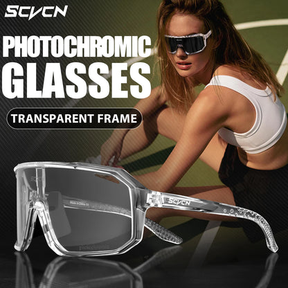 Gafas de Ciclismo SCVCN Fotocromáticas | Gafas Deportivas UV400 para Hombres MTB y Ruta