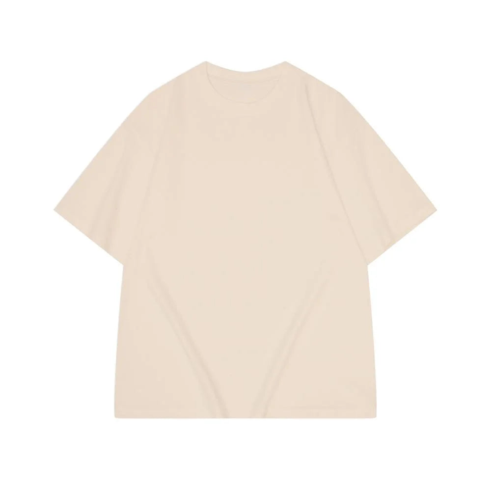 Camiseta Hombre 2025 | Oversize Algodón Pesado Manga Corta para Verano