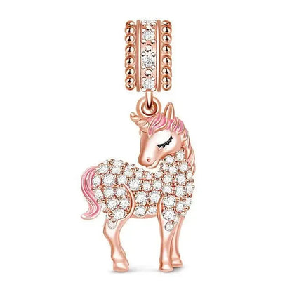 Charm Colgante Pareja Plata 925 y Oro Rosa | Compatible Pandora Original | Pulsera o Collar Mujer