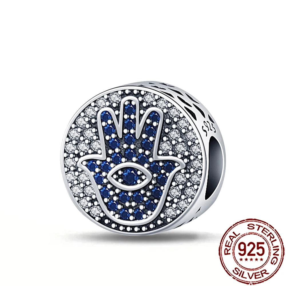 Charm Mano de Fátima con Ojo Todo lo Ve en plata 925 – Compatible Pandora, pulsera y collar mujer 2025