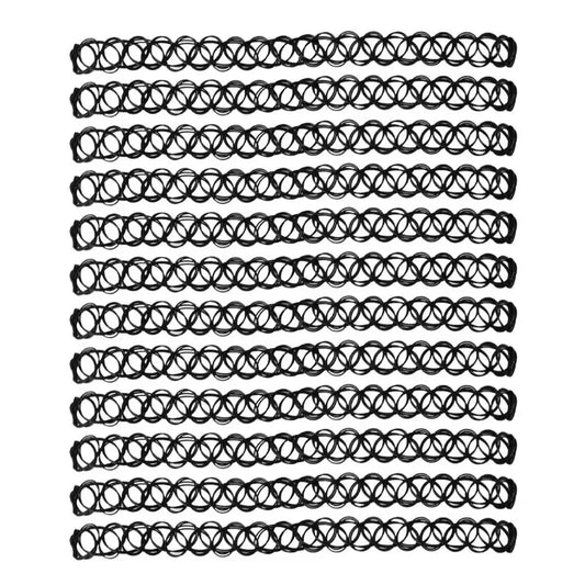 Collar Choker Gótico Negro Vintage – Gargantilla Trenzada Elástica para Mujer Estilo Punk y Moda Alternativa