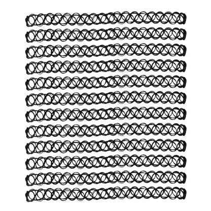 Collar Choker Gótico Negro Vintage – Gargantilla Trenzada Elástica para Mujer Estilo Punk y Moda Alternativa