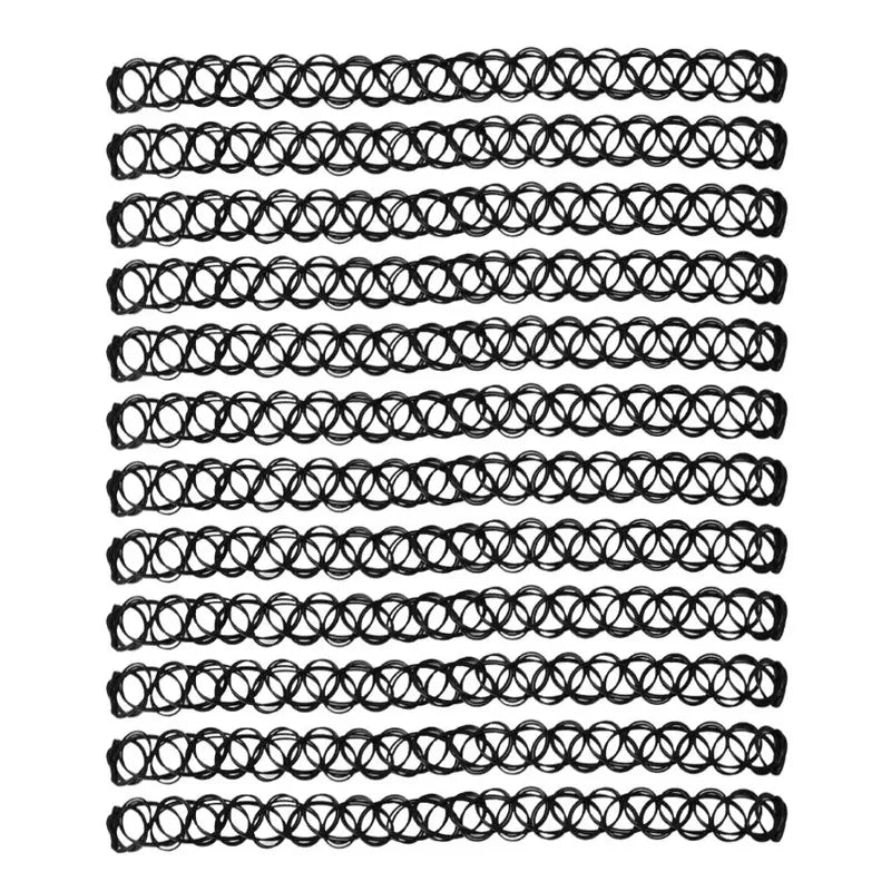 Collar Choker Gótico Negro Vintage – Gargantilla Trenzada Elástica para Mujer Estilo Punk y Moda Alternativa