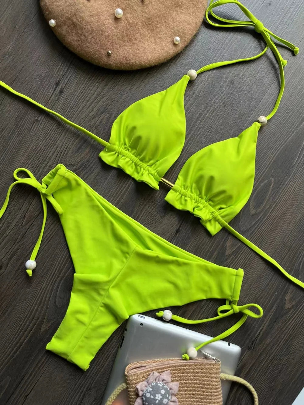 Bikini Brasileño Mujer 2025 | Traje de Baño Sexy Push Up Triángulo 13 Colores