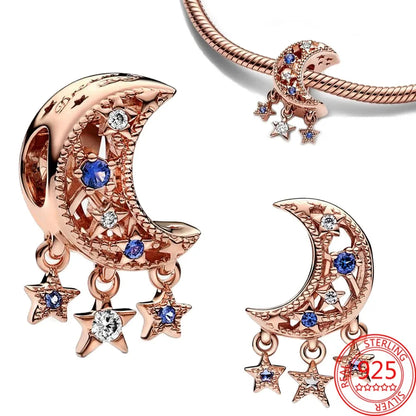 Charm Colgante Pareja Plata 925 y Oro Rosa | Compatible Pandora Original | Pulsera o Collar Mujer