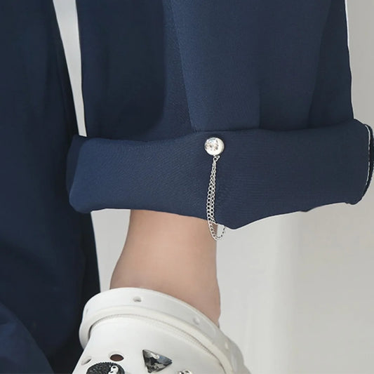 1PC Exquisite Chain Brooch Buckle Magnetic Clothing Clips Nail Free Clothes Scarf Trouser Legs Cuff Buckle Buttons Sewing Simple