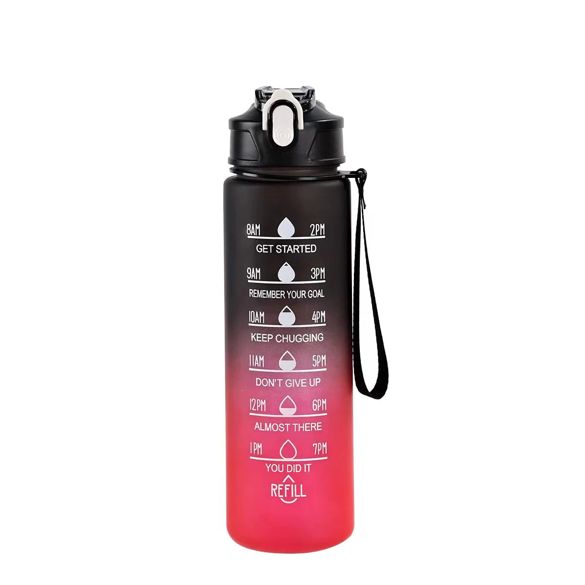 Botella Deportiva de Agua 800ML – Botella Plástica con Escala, Antifugas, Portátil y Reutilizable para Gimnasio, Viaje y Outdoor