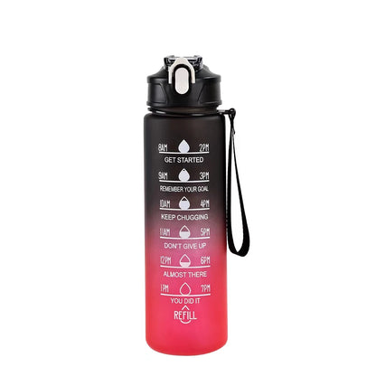 Botella Deportiva de Agua 800ML – Botella Plástica con Escala, Antifugas, Portátil y Reutilizable para Gimnasio, Viaje y Outdoor