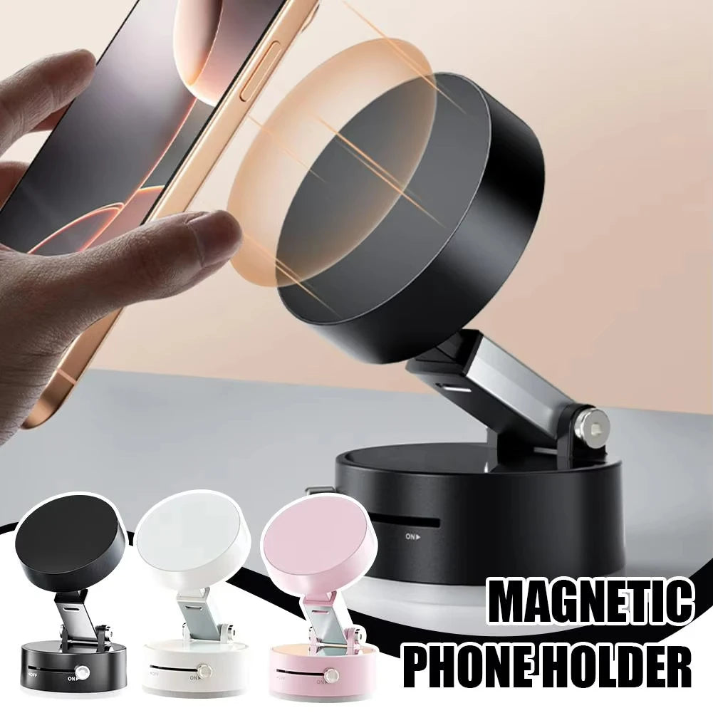 Soporte Magnético Plegable para Teléfono en Coche – Montaje de Salpicadero con Rotación 360° y Ventosa de Succión Fuerte