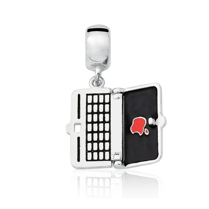 Charm colgante maestra plata 2023 – Abalorio en forma de cuaderno, lápiz y birrete para pulsera tipo Pandora mujer