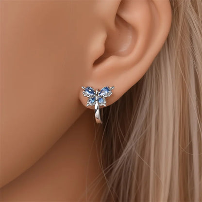 Aretes Primavera Plata 925 | Abeja, Flor y Mariposa | Aros Dobles Mujer