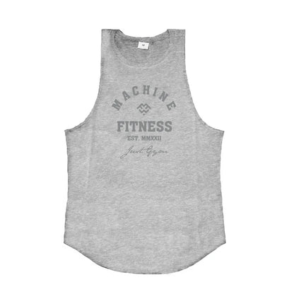 Tank Top "MACHINE FITNESS" para Hombre – Camiseta Sin Mangas de Bodybuilding, Gym y Workout, Algodón y Singlet Muscle