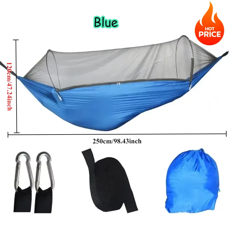Hamaca de Camping con Mosquitera – Ligero de Tela Paracaídas 250x120 cm