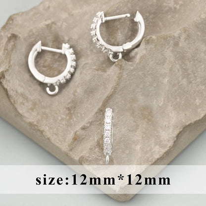 GUFEATHER 6pcs Accesorios de Joyería MG23 | Ganchos Cierre con Zirconias, Cobre Chapado en Oro 18K y Rodio PVD