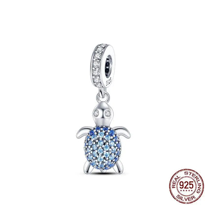 Charm camaleón y luciérnaga en plata 925 – Dije animal brillante, compatible Pandora, pulsera y collar mujer