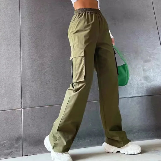 Pantalones Jogger Cargo Mujer | Pantalón Ancho Cintura Alta Casual Elegante y Chic