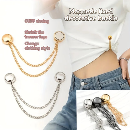 Clip Magnético Decorativo con Cadena – Sujetador Multifuncional para Bufanda, Chal y Ropa con Estilo