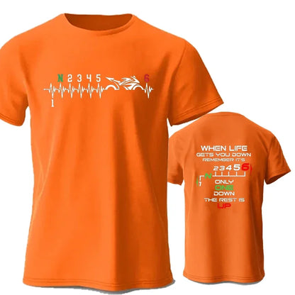 Camiseta Hombre 2025 | Oversize Motociclista con Estampado “Heartbeat”