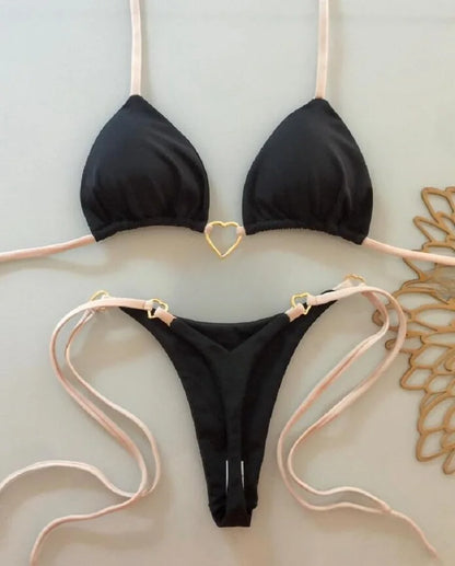Bikini Sexy Mujer Halter | Set de Baño 2 Piezas Triángulo Tanga Brasileño RUOTONSEPT