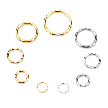 100pcs Anillas Abiertas de Acero Inoxidable PVD – Conectores para Collares y Pulseras, Accesorios de Joyería