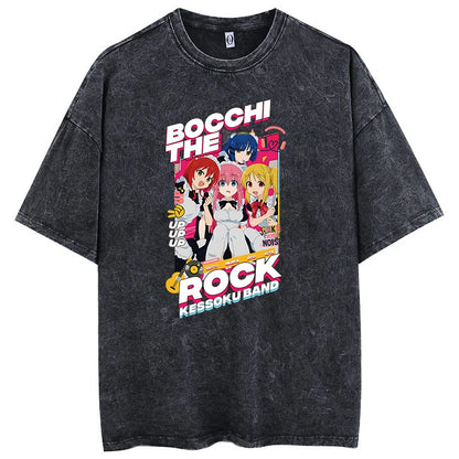 Camiseta Oversized Bocchi Club | Anime Bocchi The Rock Hombre | Algodón Estampada Creativa