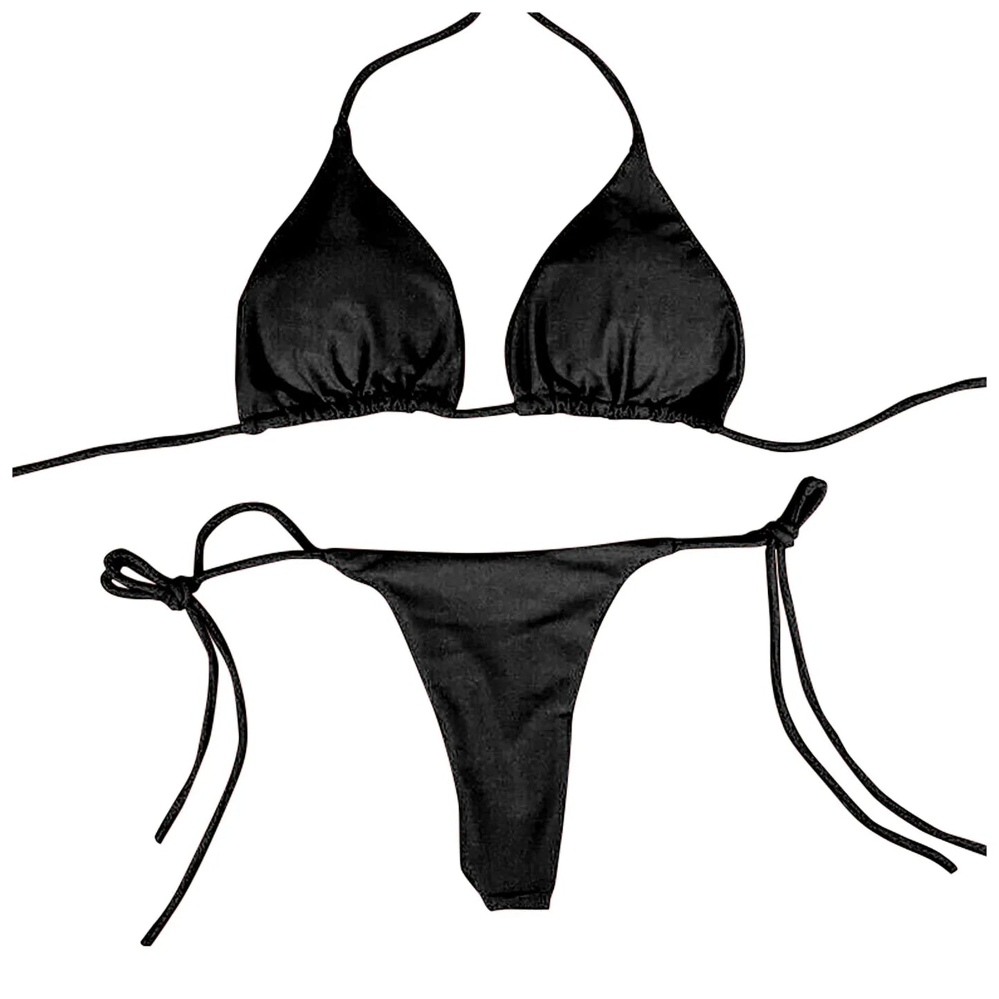 Bikini Mujer 2025 | Conjunto Sexy de Lencería con Tanga y Lazos Laterales