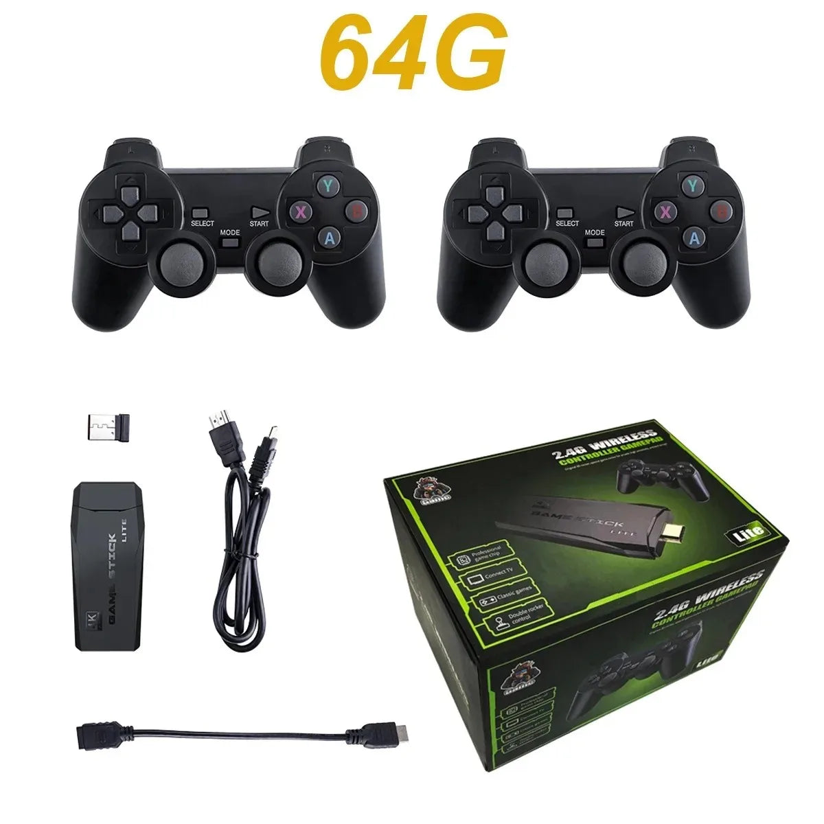 M8 Game Console 20000+ Games 64GB Built-in 2-Player 2.4G Wireless Controllers 4K HD PS1 GBA Video Games Christmas Gift