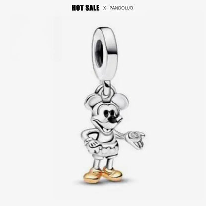 Charm Navideño Disney en Plata 925 – Abalorios Mickey y Minnie para Pulseras Originales Mujer