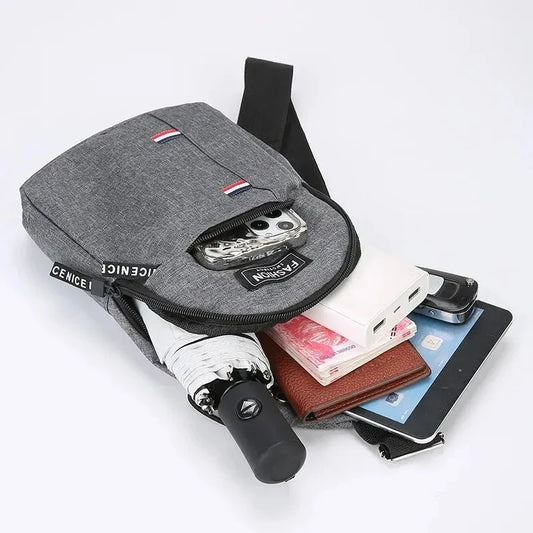 Bolso cruzado minimalista para hombre – Bandolera ligera antirrobo de gran capacidad para deporte, running y actividades al aire libre