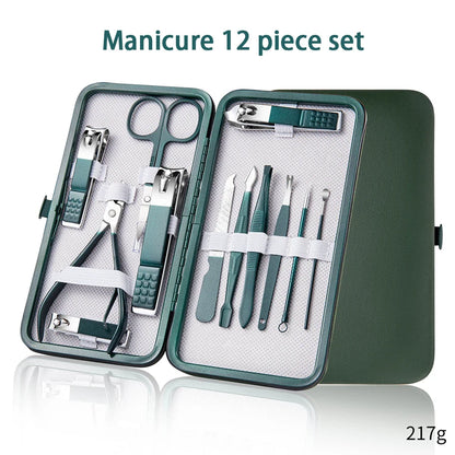 Set de Manicure y Pedicure Portátil 6-18 Piezas Ouriner | Kit de Cuidado Personal con Tijeras de Cejas y Cortauñas